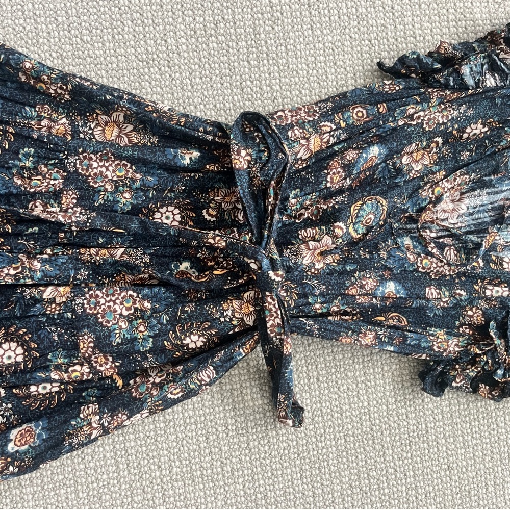 Ulla Johnson Navy Floral Ruffle Maxi Dress - Picture 5 of 6